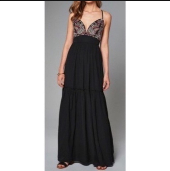 NWT Abercrombie and Fitch Floral Embroidered Maxi Dress - Picture 2 of 9